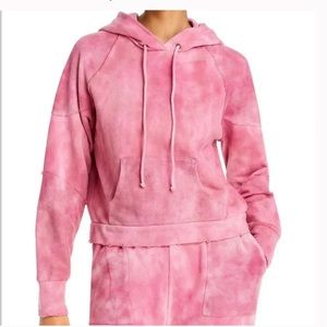 LoveShackFancy Anarosa Hoodie in Bordeaux Hand Tie Dye